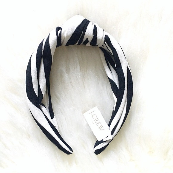 J. Crew Zebra Print Top Knot Headband - Picture 2 of 3